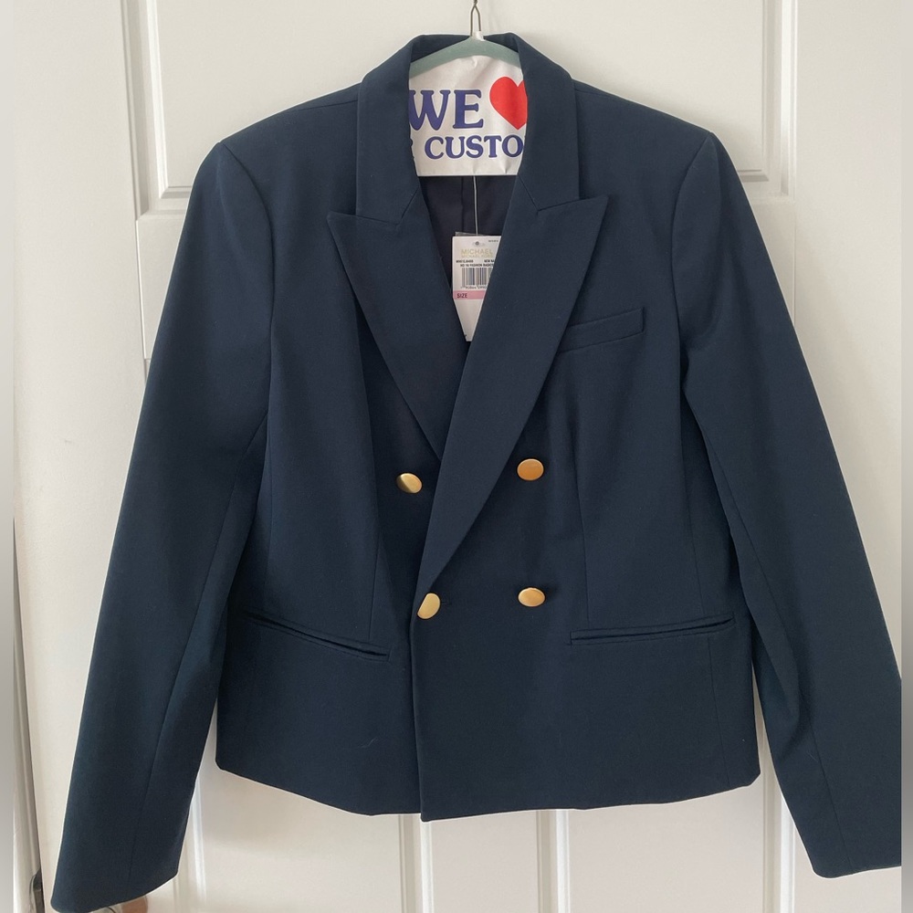 Michael Kors Double Breasted Twill Blazer